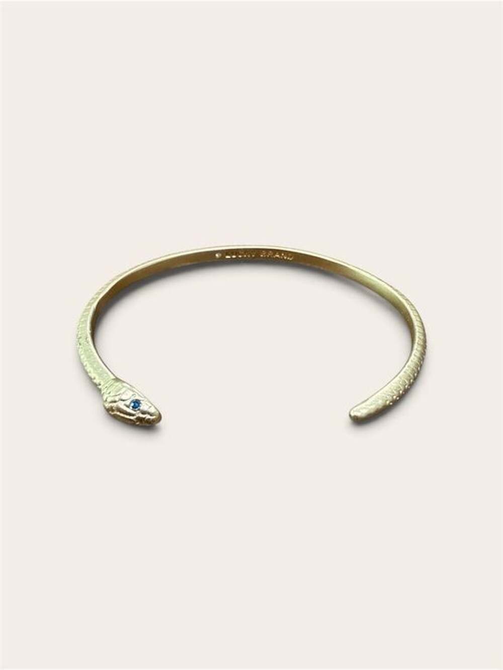 Lucky Brand Gold Tone Snake Cuff Bracelet Blue Crystal Eyes Boho Y2k Festival